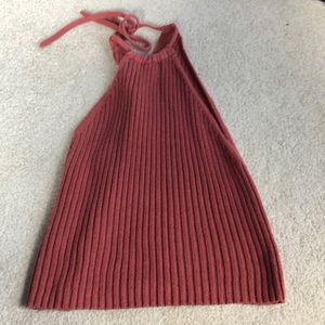 High neck burnt orange top